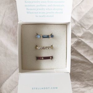 Stella & Dot Enamel Ring Trio